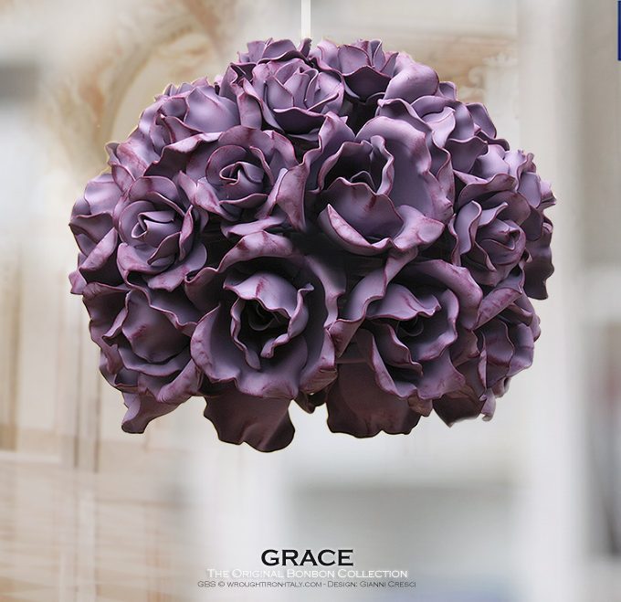 Grace. Rose Fiorite. 1-light Pendant. Blooming Roses.