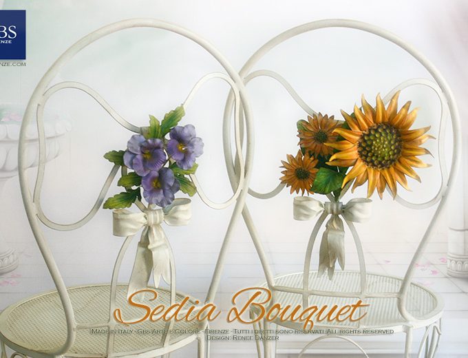 Sedia Bouquet. Girasoli e Viole. GBS, Made in Florence