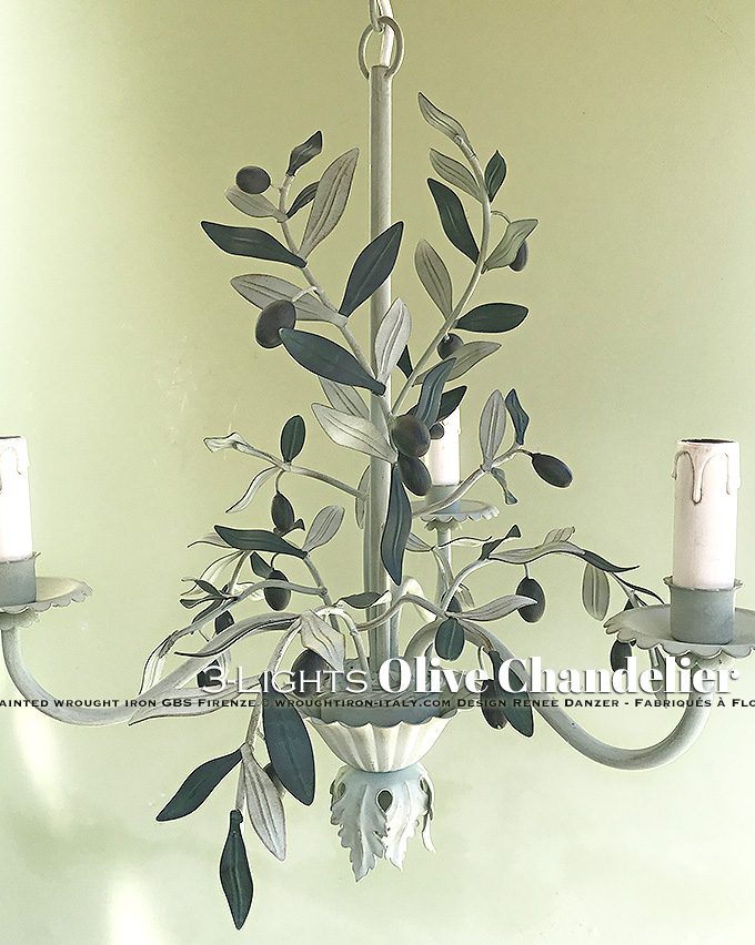 Lampadario Olive a 3 Luci. Colori naturali. L’originale di GBS. Made in Florence. Dal 1925